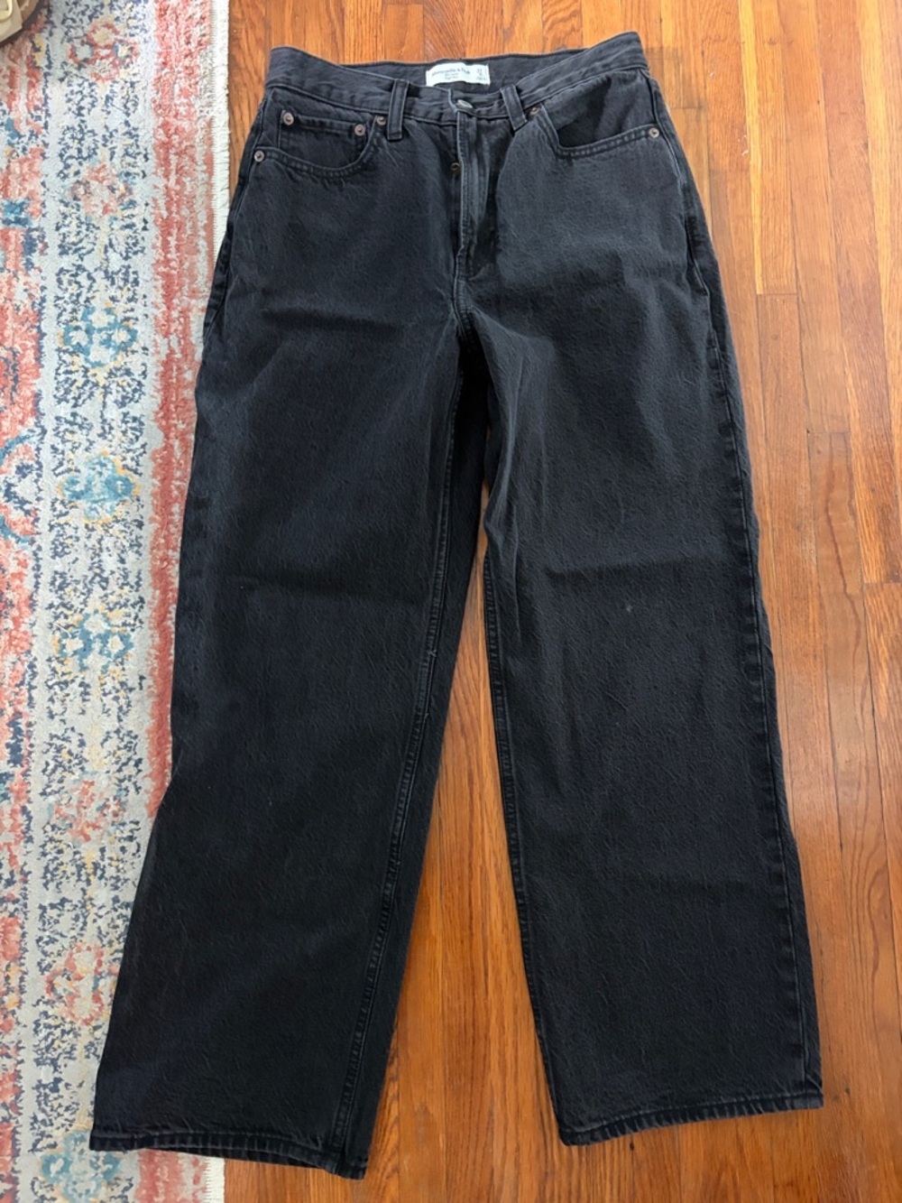 Abercrombie & Fitch Black wide leg Jeans